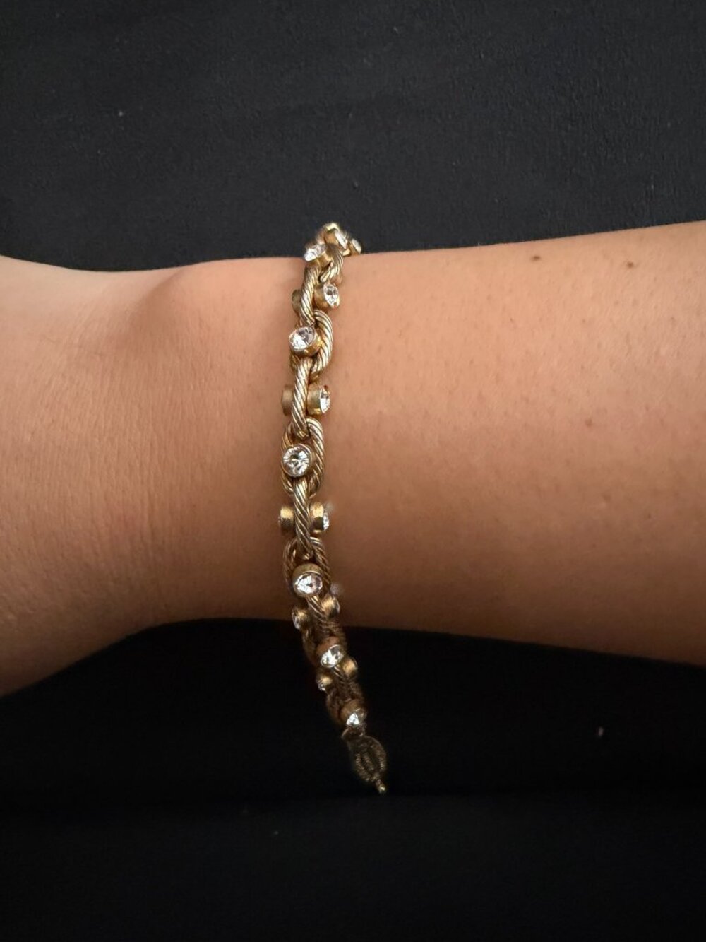Catherine Popesco Gold Crystal Braided Bracelet + FREE Aqua Cuff Bracelet